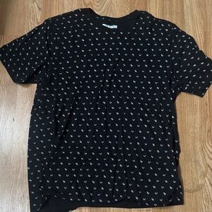 True Religion Black Tee with White Pattern